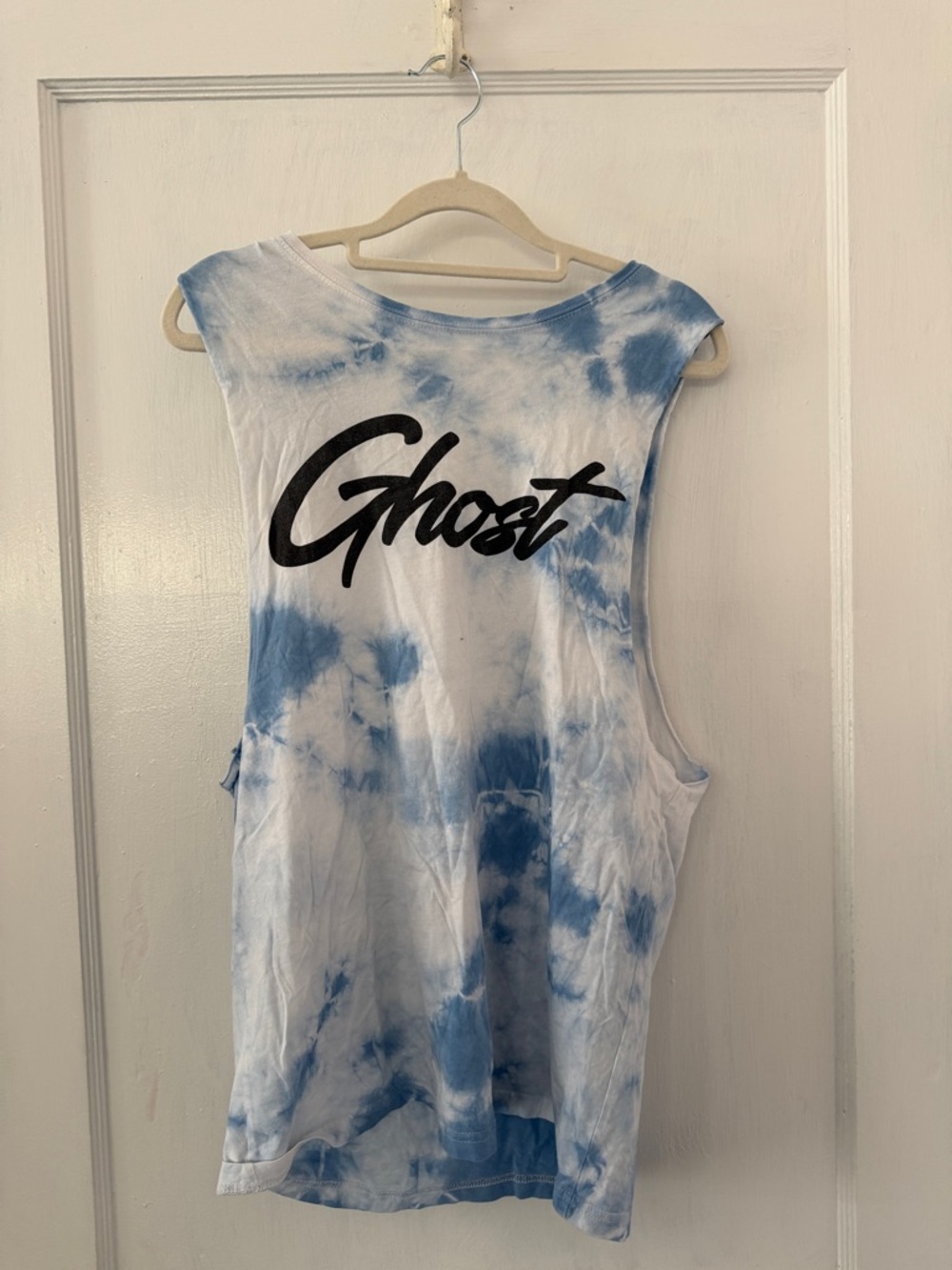 Ghost Blue Tie-Dye Muscle Tank Top